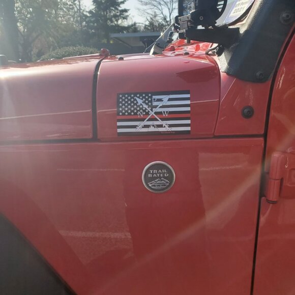 PNW Arrows Red Line Fire Flag Decal - Picture 3 of 8